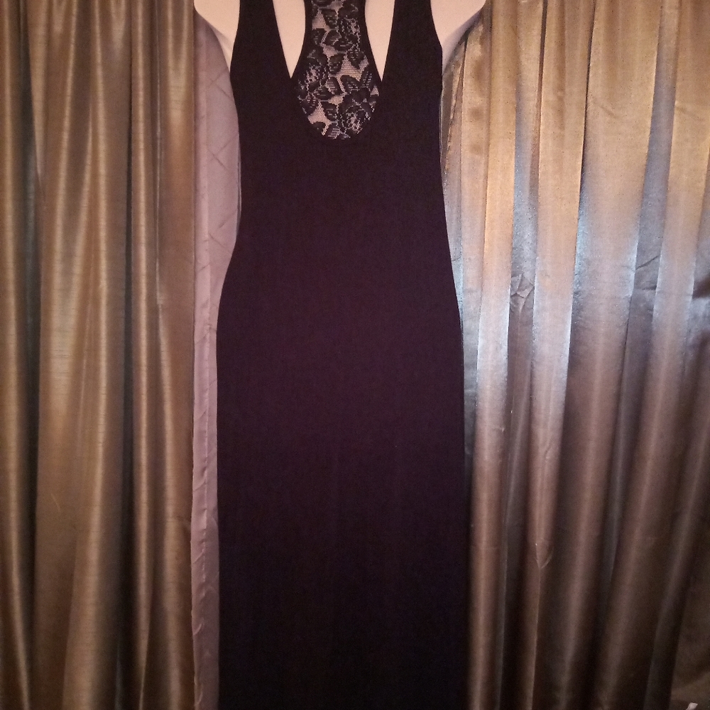 Maxi tank coverup dress in Black